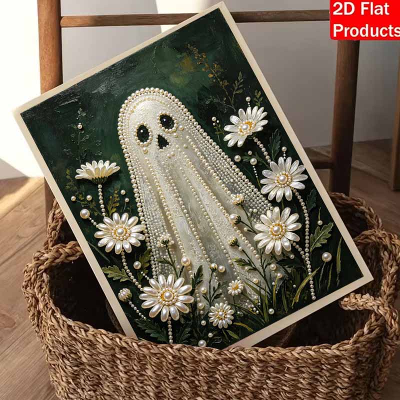 Halloween pearl painting art kit floral ghost handmade diy home decorations