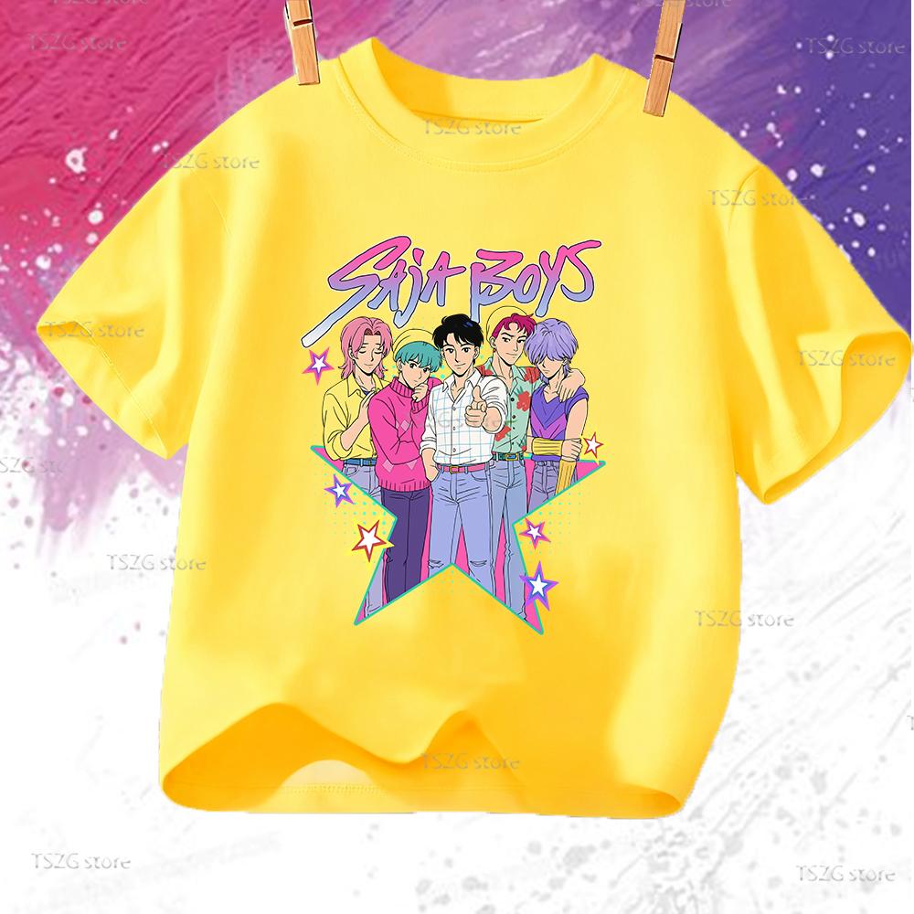 Fashion Printed Loose Short Sleeve Casual Top Crew Neck T-Shirts Boys