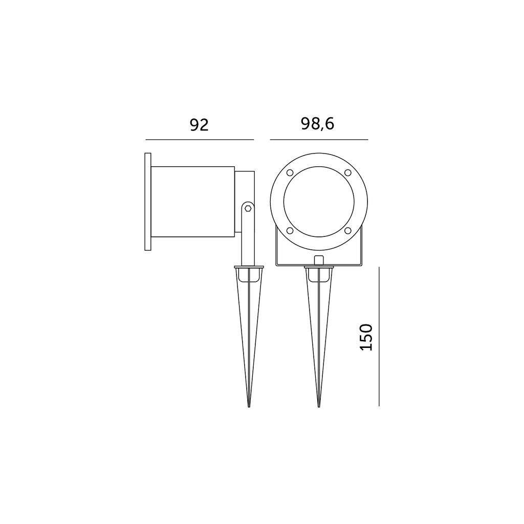 Garden lamp, 1xGU10, IP65, black, driven in