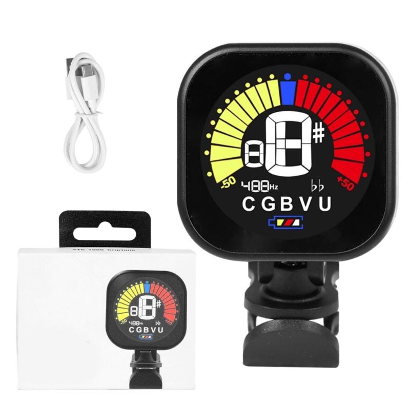 Clip on Guitar Tuner 360 Degree Rotating Digital Electronic Tuner Acoustic Guitar Bass Violin Ukulele Tuner Easy to Use
