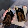 Leopard Background Black For Samsung A 31 32 A33 A34 35 14 A15 13 16 25 26 50 52 53 54 55 56 70 71 72 73 Golden Glass Phone Case