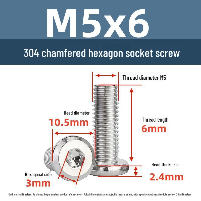 Yigu 304 Stainless Steel M2-M12 Countersunk Flat Head Hex Screw for Furniture & Cabinets
