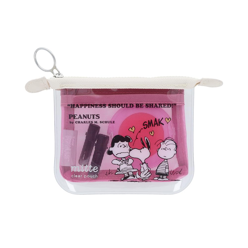 Stationery Snoopy Clear Pouch Mitte PEANUTS American Style Pink S2335565 Sun-Star