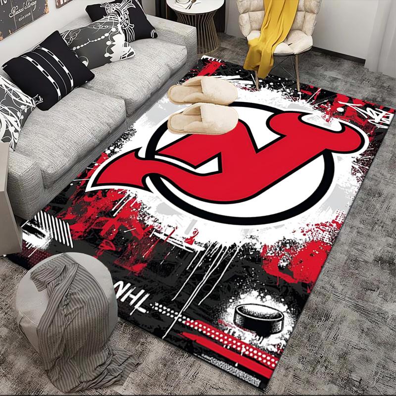 Jersey Devils Logo Area Rug Suitable for Indoor And Outdoor,Carpets for Kitchens, Homes, Offices, Living Rooms,Home Decor,Christmas Gift