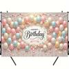 Soft-colored Balloon Birthday Banner - Photography Background Cloth Suitable for Party Decoration and Taking Photos No powerZ