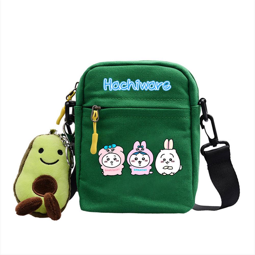 Chiikawa Cartoon Canvas Square Shoulder Bag With Inner Pouch For Casual Outings