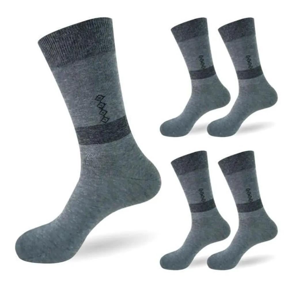 Skohome So Delight Daily Men s Long Dress Socks 5-Pair Set gray