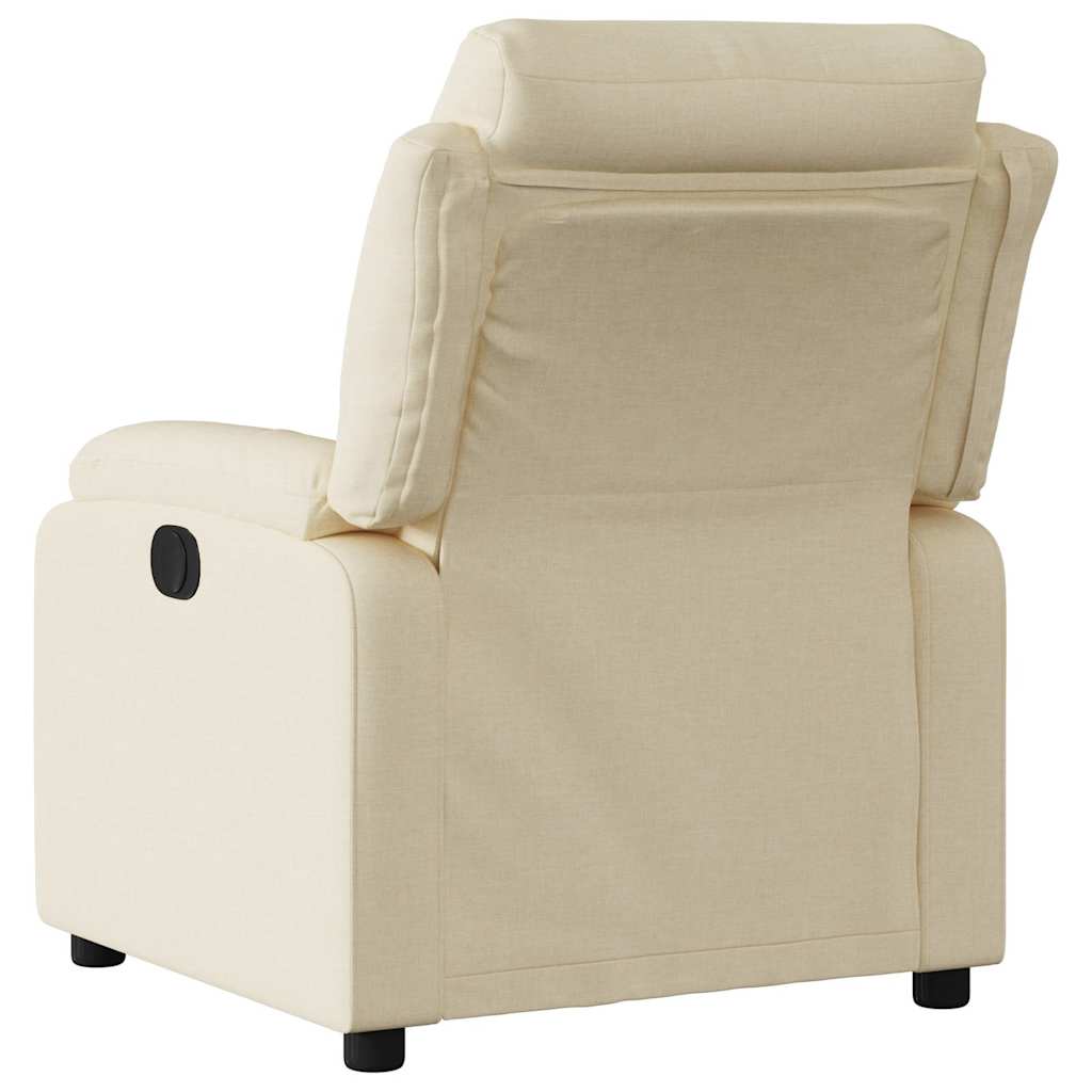 Electric Recliner Chair Cream Fabric