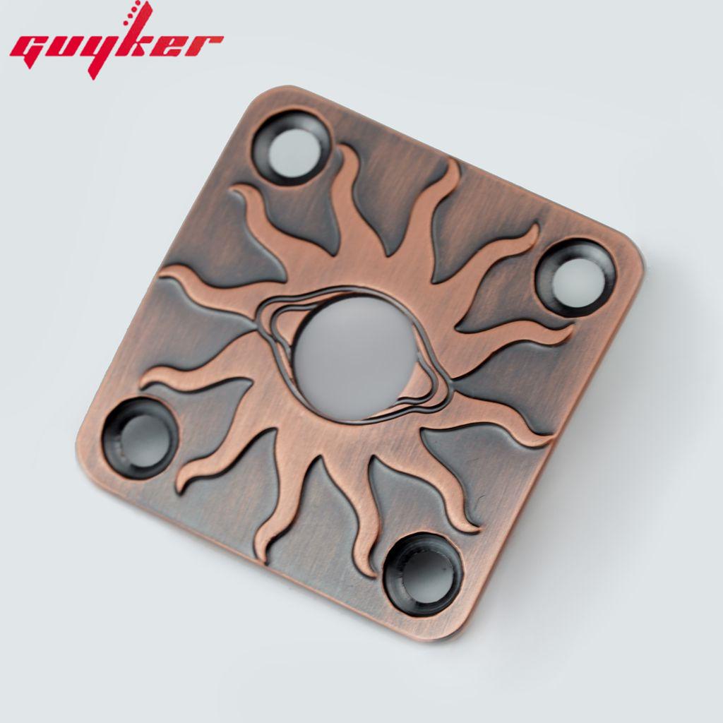 1 Piece Square Curved Stainless Steel Jack Plate Surface Pattern For Electric Guitar Bass