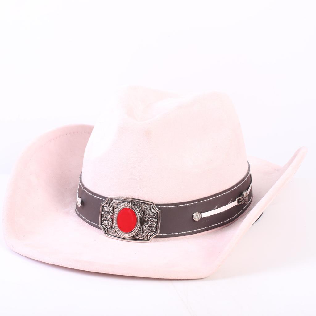 Popolare cappello da cowboy western classico in camoscio europeo e americano, cappello a tesa larga moda uomo e donna per l'ombra