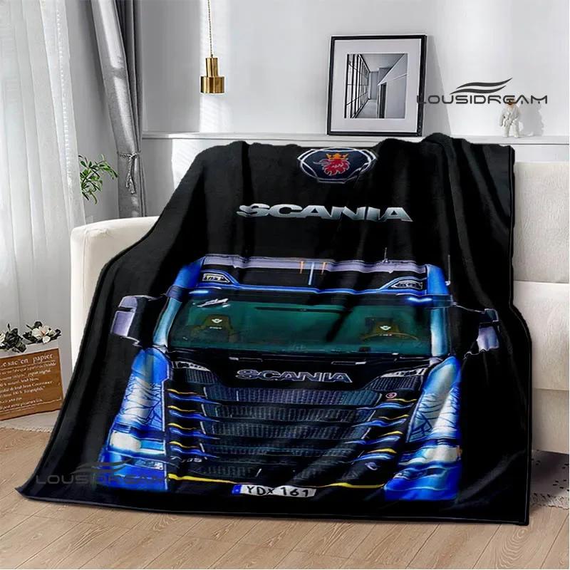 3D S-Scania Truck Printed Blanket Picnic Blanket Warm Flannel Blankets Home Bed Linings Blankets for Beds Birthday Gift
