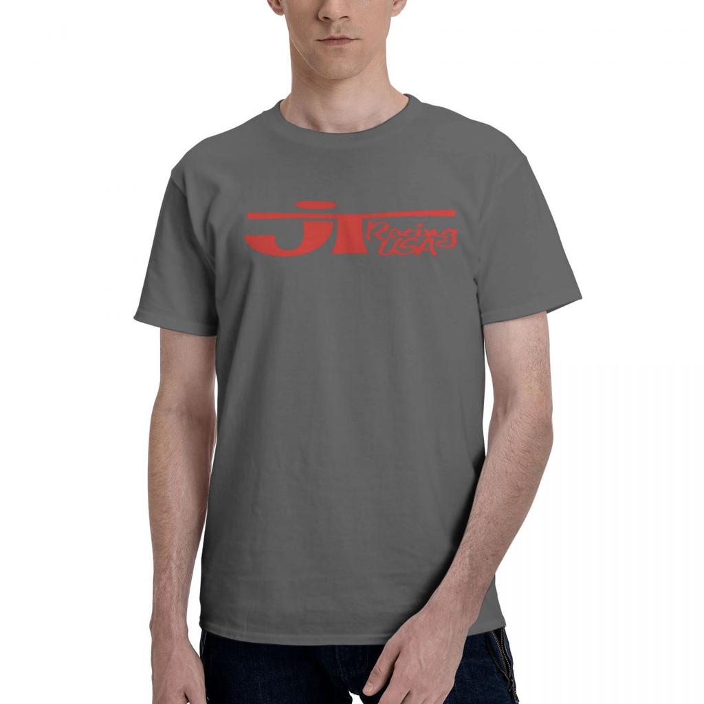 JT Racing Red Logo 100 Cotton Casual Breathable Confortable Manga Mens Designer Clothes T Shirt Men