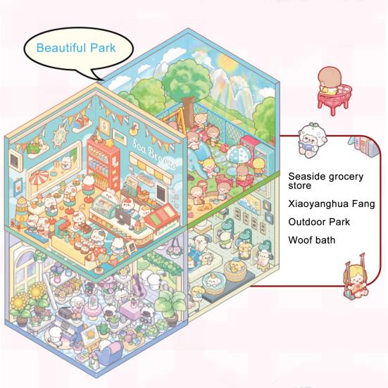 Miniature Scene Collection Book Vibrant Color Miniature Scene Book with Tweezers 3D Sticker