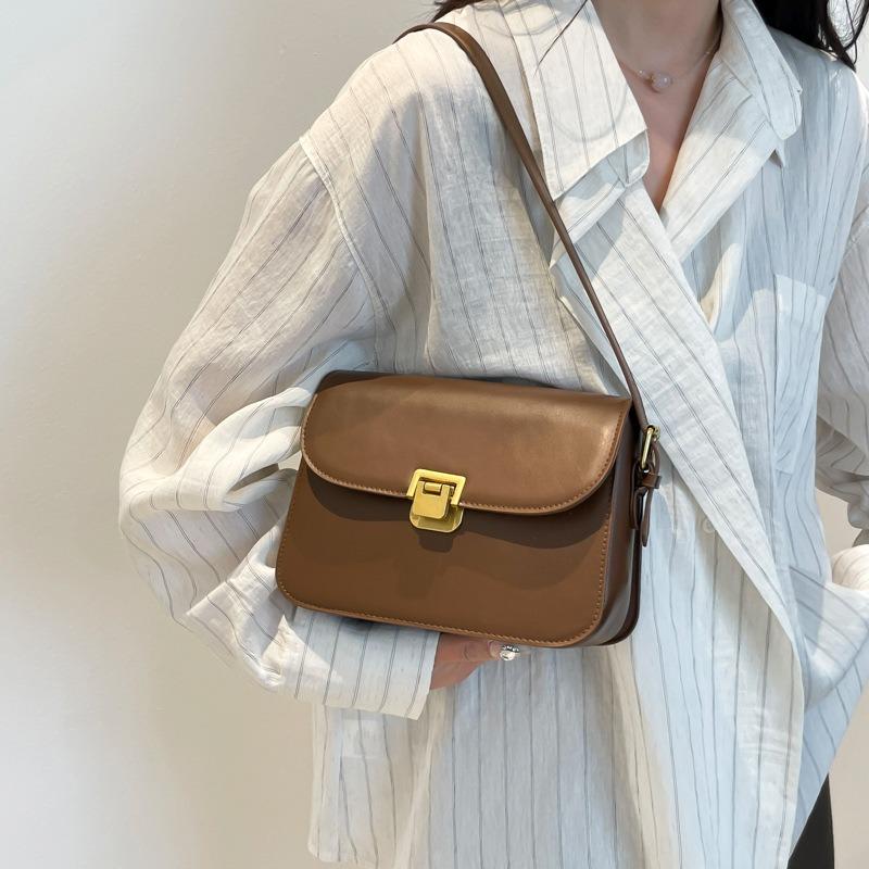 Simple texture women's bag new fashion trend shoulder messenger bag versatile high texture underarm bag
