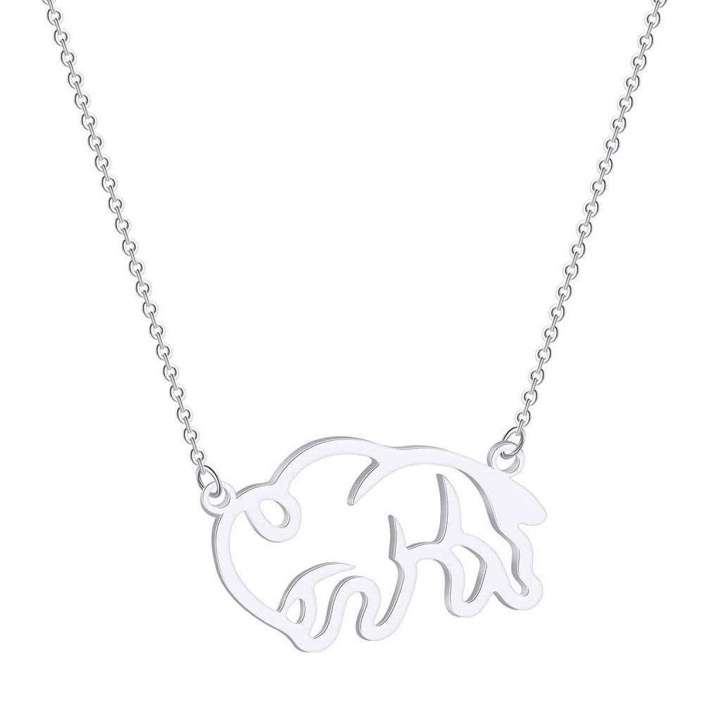 Kinitial Fashion Bison Buffalo Cow Bull Pendant Necklace For Women New Maxi Statement Necklaces Collier Charm Choker Jewelry
