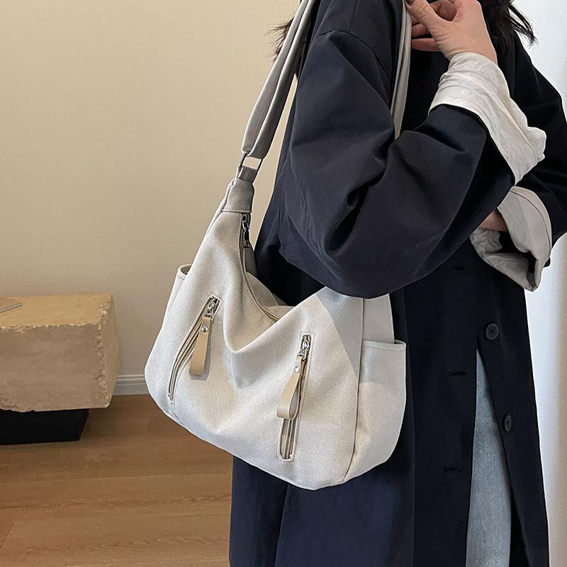 Canvas-Tasche Damen große Kapazität Einkaufstasche Student Schulter Umhängetasche