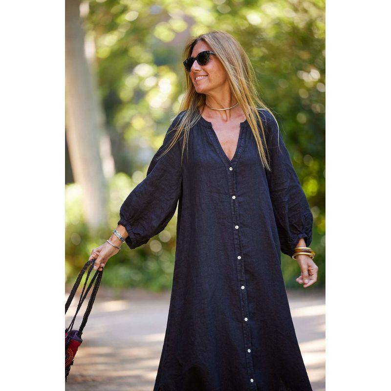 

Casual V-neck Long Sleeved Cardigan Dressv Collar Long Sleeves Cardigan Dress Black S