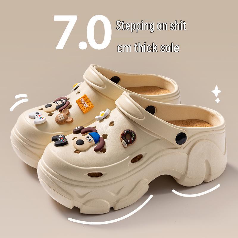Women's Thick-Soled Non-Slip Height-Increasing Closed-Toe Sandals & Slippers - New Summer 2024 Beach Style
