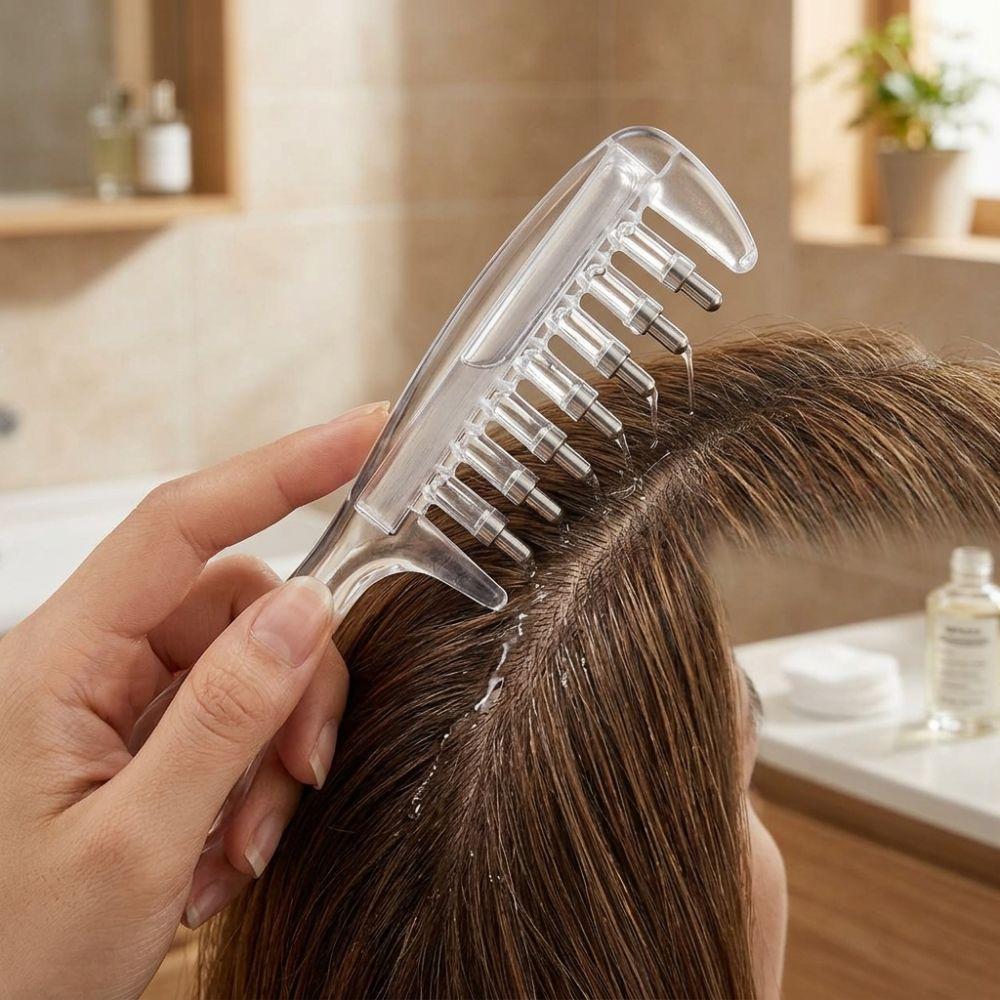 Transparent Scalp Liquid Guide Comb Anti-Frizz Scalp Massage Comb Hair Growth