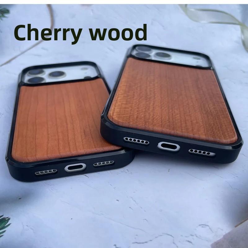 High-end Wooden Phone Case for IPhone 17 Pro Max 17 Air 16 Pro 15 14 13 12 11 Walnut Soft Edge All-inclusive Protective Cover