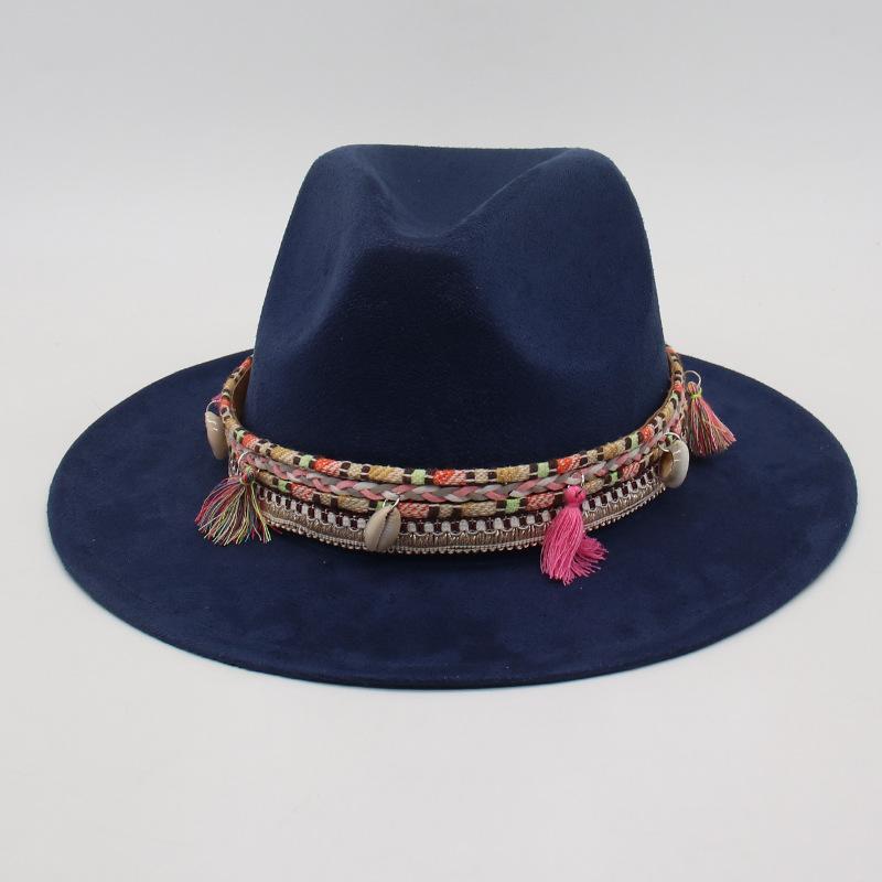 Premium Ethnic Style Fringed Accessories Cross-Border Amazon Cowboy Hat Suede Western Prairie Top Hat Jazz Hat