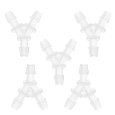 INFINAUTO Car Vacuum Tube Connector 7/32" 3-Way Car Y Shape Vacuum Line Fitting Plastic Transparent 5pcs
