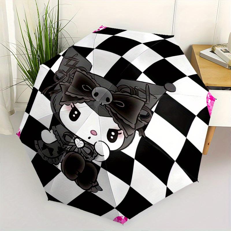 

Gothic Hello Kitty Automatic Folding Umbrella-Simple 8-Rib Design, Bright Cartoon Pattern, Durable Iron Frame, Suitable For Travel, Outdoor,