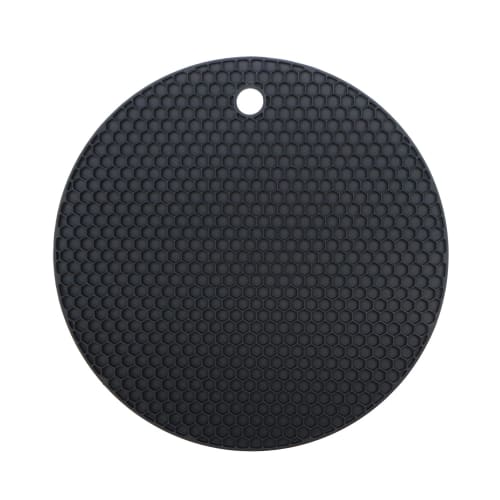 Silicone Trivet [Black] 17.3cm Black Round Heat-Resistant Kitchen Utensil Sparkling Round SNT-007