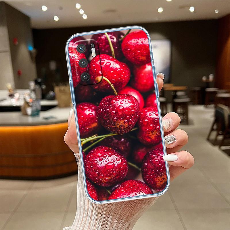 UP21 Kirsche Sommerfrucht Transparente Handyhülle für Motorola Moto Edge 20 30 40 50 S30 Fusion Ultra Pro Neo Lite + G200 G23