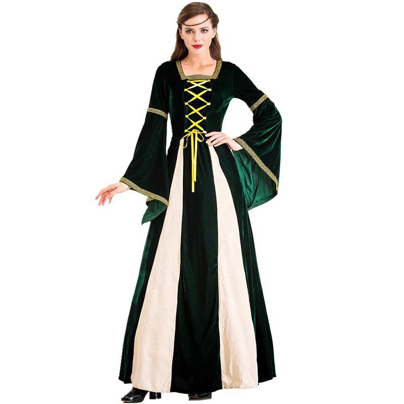 Enchanting Black Vintage Medieval Court Cosplay Maxi Dress For Halloween Events