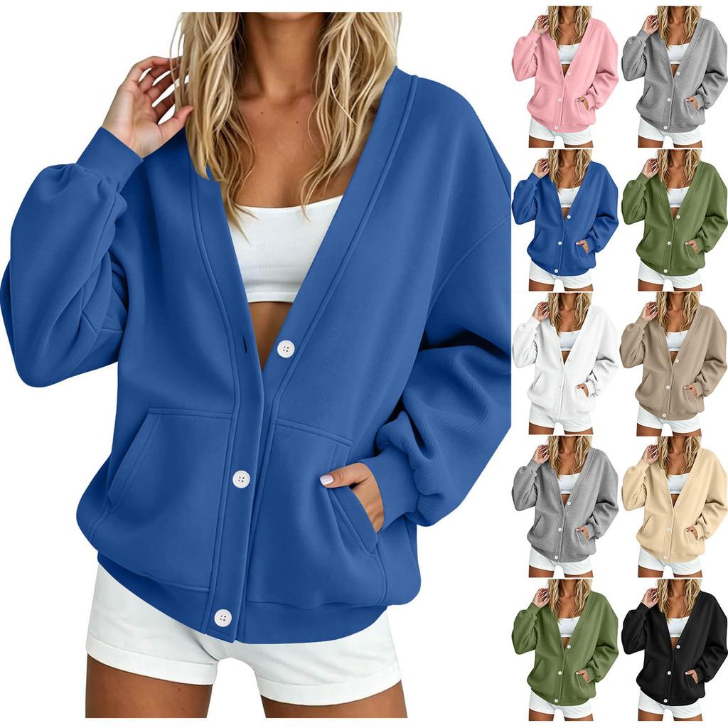 Women's Casual Color Long Sleeve Jacket for Everyday Wear