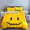 Smiley Gesicht Gelbes Bettwäscheset Bettwäscheset (1 Bettbezug, 2 Kissenbezüge, Bettdecke nicht enthalten)