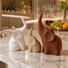 Modern Animal Statues for Living Room 3Pcs/Set Elephant Family Statues, Cute Parents Kid Ornament, Good Minimalist Home Accessories Luck Sculptures