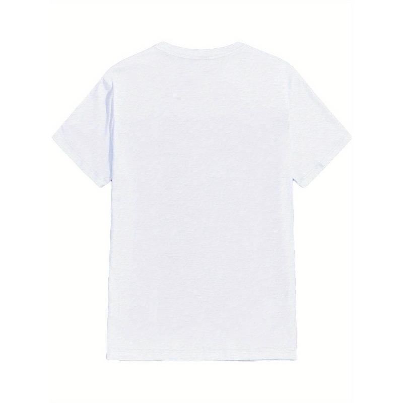European size Humorous Print Crew Neck T-shirt, Short Sleeve Casual Comfy Tee Tops, Men's Summer Clothing Comfortable Tees