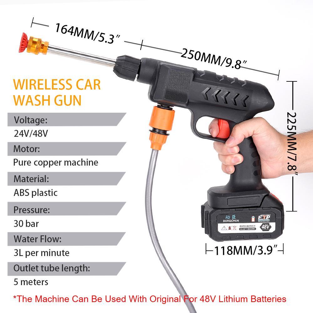 BEJIXIONG 48V 100Bar Wireless High Pressure Car Wash Washer Gun Foam Generator Water Gun Spray Cleaner Car Washing Machine