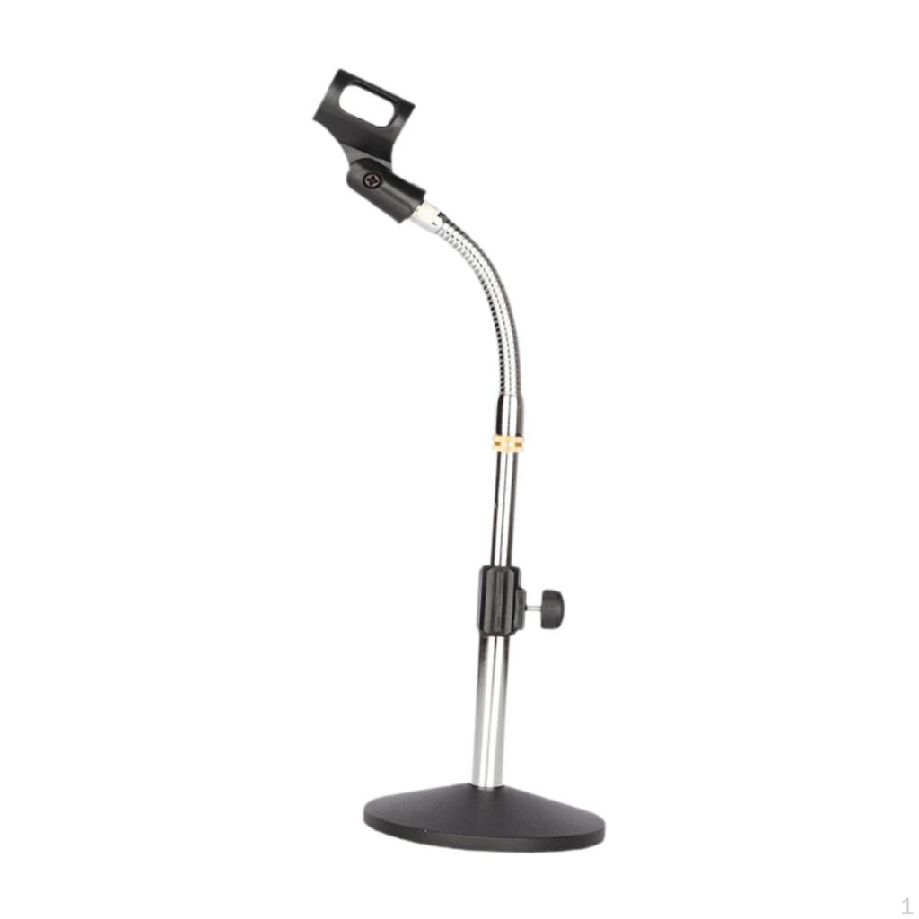 Verstellbarer Mikrofonständer mit rundem Sockel für Bühnen- und Studioeinsatz