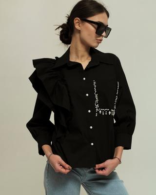 Bluse Of White 1501 36 schwarz