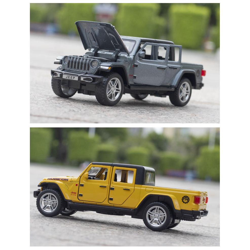 Schaal 1/32 Jeep Wrangler Gladiator pick-up truck, legering automodel gegoten metalen speelgoed terreinvoertuigen met geluid en licht collectie kindercadeau