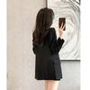 Fashionabla svart kostymjacka för kvinnor Spring Double Breasted Blazer