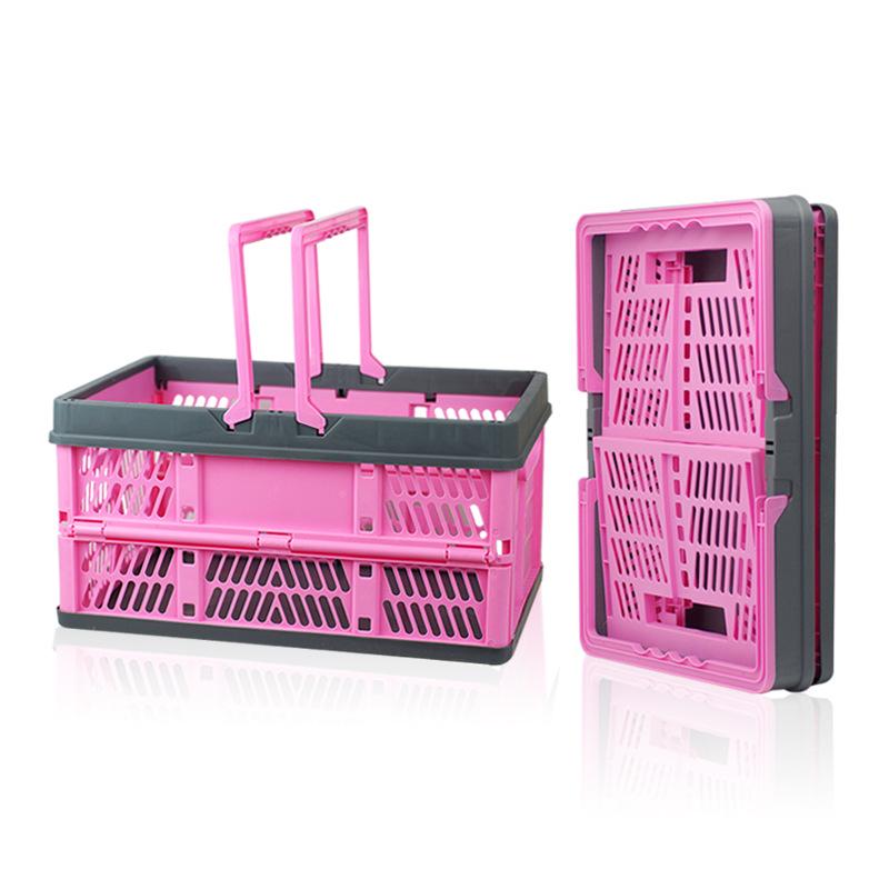 Foldable Plastic Shopping & Storage Basket for Market, Picnic, & Home
