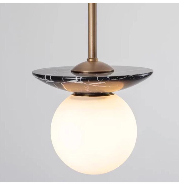 Elegant Mid-Century French Marble Pendant Lamp for Hallway, Living Room, Study, Bedroom, and Bedside