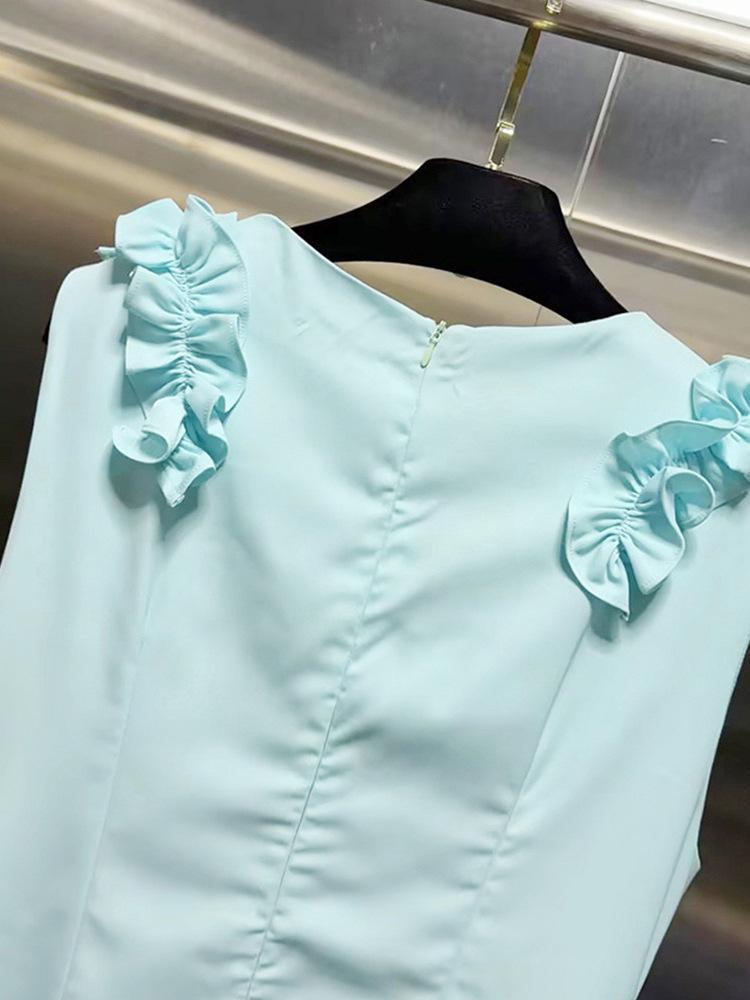 Noblewoman Light Luxury Sleeveless Short Dress with 3D Floral Patchwork - 2026 Spring Collection
