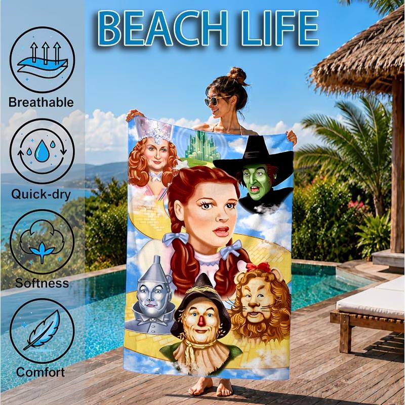 Wonderful Wizard Adventure Beach Towel, Microfiber Beach Towel, Perfect For Pool, Beach, Travel, Home Decor Beach Party Fan gifts