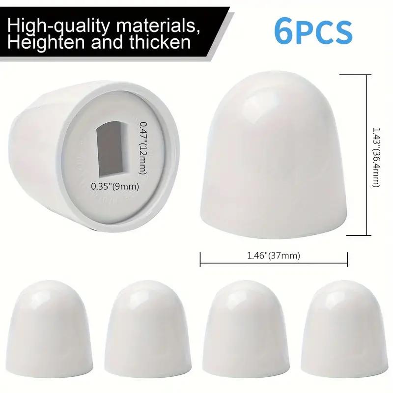 6pcs Universal Toilet Bolt Caps, Round Plastic Push-On Toilet Bowl Bolt Caps Covers, With Extra Washers For Easy Installation