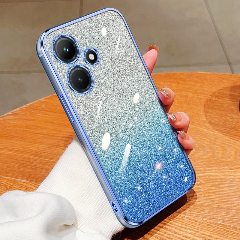 KEYSION Luxury Plating Glitter Phone Case for Infinix Hot 30i 30 Transparent Soft TPU Shockproof Back Cover for Infinix Hot 30 30i