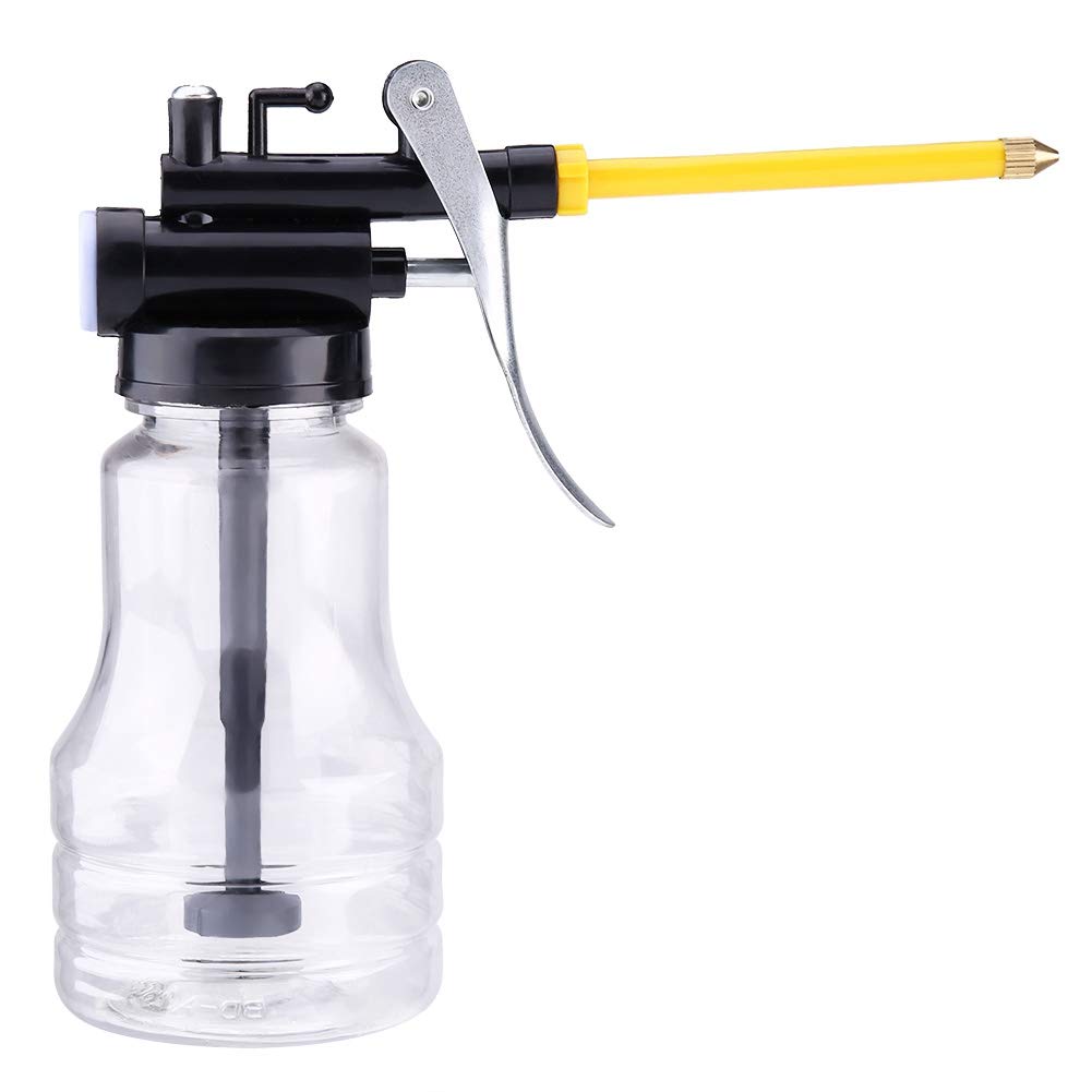 Oil Can Pump Oiler,Transparent High Pressure Oiler,250cc Transparent High Pressure Oiler Lubrication Oil Can Bottle Flex Manual Oiling Gun