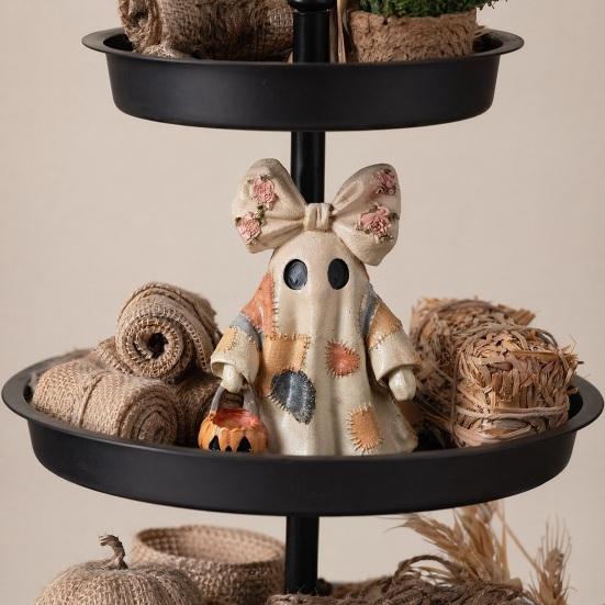 Figura de Fantasma Patchwork Iluminada de Halloween yangyizhi, Lazo Luminoso con Linterna de Calabaza, Lámpara de Fantasmas Decoración para Fiesta Festiva