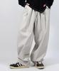 Deumakeu M Grunge Washing Side One Tuck Curved Wide Pants Gray