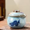 High-temperature Resistant in-glaze Color Tea Set, Gold Arowana Teapot, Teacup Gongfu Teaware Host Cup Ice Crack Pattern Tea Set