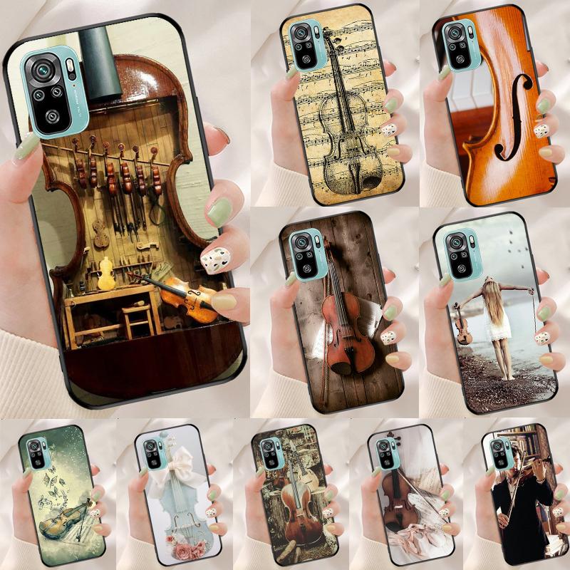 Cool Music Violin Cover For Xiaomi Redmi Note 13 Pro 14 12 11 9 10 9S 10S 11S 12S Redmi 10C 12C 13C 14C Case